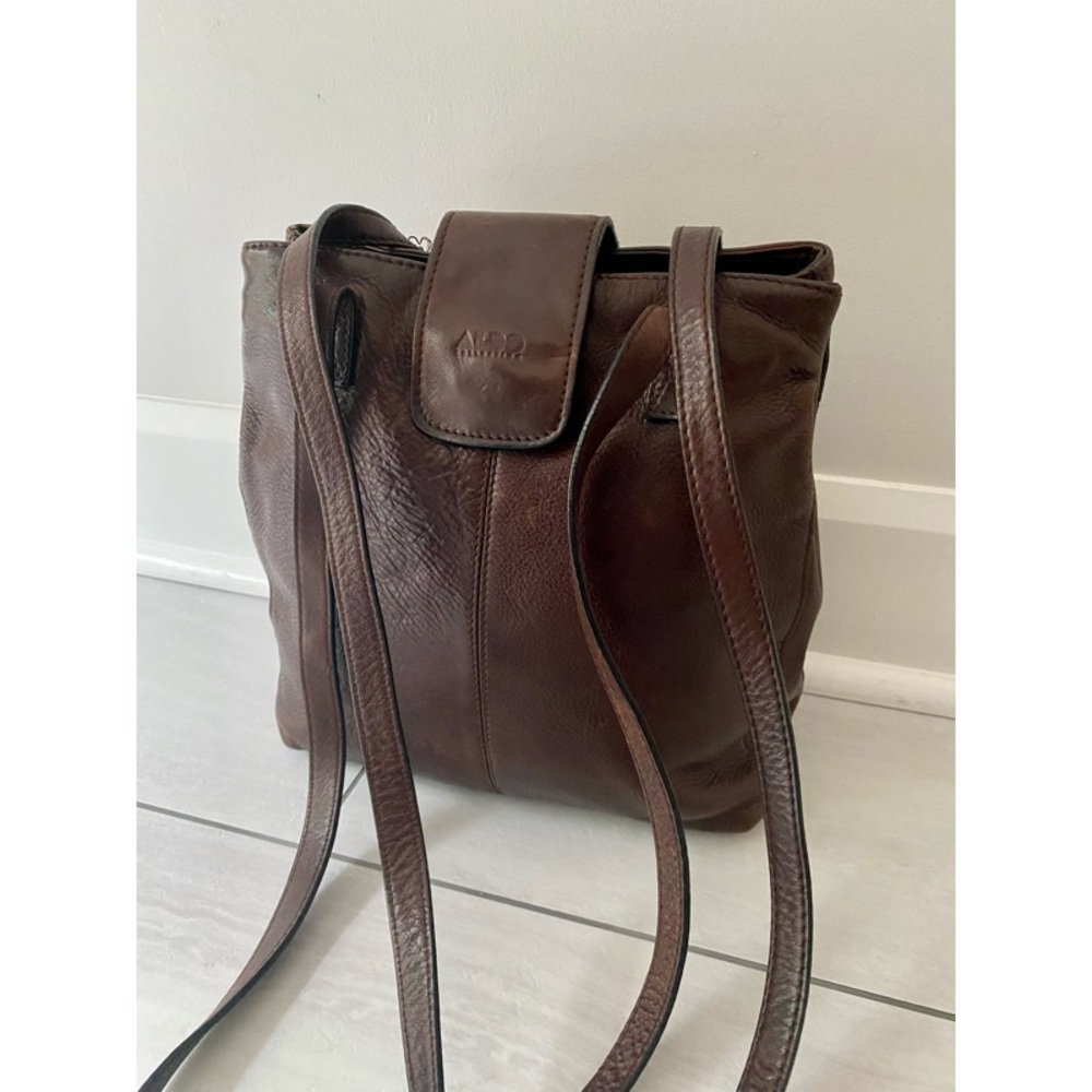 ALDO VINTAGE 90s genuine leather brown purse bag - Picture 2 of 15